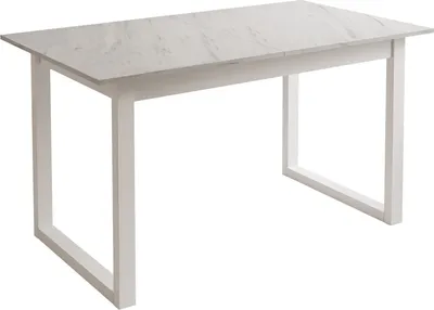 Produktbild von ARTON II ausziehbarer Tisch 140 cm Marmor Levanto, Weißmetall U-Beine