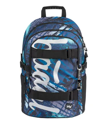 Produktbild von Baagl Schulrucksack Set Jungen 3 Teilig, Schultasche ab 3. Klasse, Grundschule Ranzen mit Brustgurt, Ergonomischer Schulranzen (Skate Strukturen)