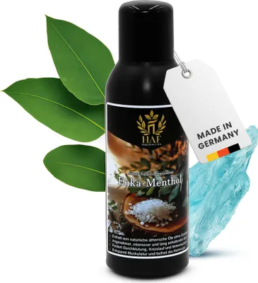 Produktbild von HAF Saunaaufguss Eukalyptus Menthol 250 ml - Sauna Aufgussmittel - Saunaduft mit natürlichen ätherischen Ölen für intensiven & langhaltenden Duft