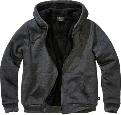 Immagine prodotto di Felpa con fodera in peluche nero melange, 3XL