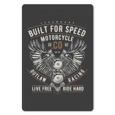 Produktbild von MuchoWow® Mauspad Mousepad Mancave - Motor - Flügel - Vintage 18x27 cm - Mousepads - Maus Mat - Pad - Mausunterlage