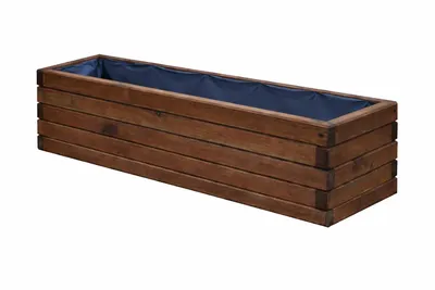 Obrázok produktu pre Drevený kvetináč 100 cm – kvetináč na balkón a terasu, odolný voči poveternostným vplyvom, záhradný záhon na bylinky (D3 palisander)