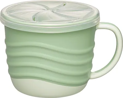 Produktbild von nip – 2in1 Snackbox | Bruchfester Snackbecher mit Deckel für Babys ab 9 Monaten aus über 90% nachwachsenden Rohstoffen. Ergonomischer Trinkbecher und Snackbox in einem | 250ml, Grün