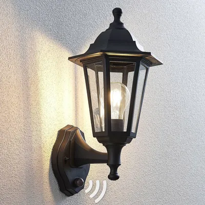 Produktbild von Lindby Außenwandleuchte Nane, Sensor, Laterne, seewasserfest