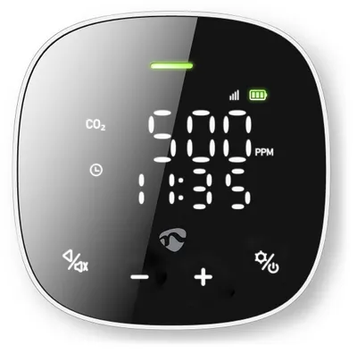 Obrázok produktu pre Nedis SmartLife Air Quality Monitor, Čierna, Biela, Oxid uhličitý (CO2), Plast, LED, Android, iOS, 1 kusov