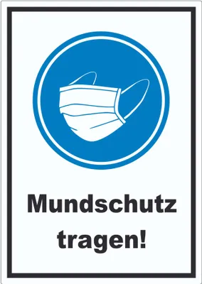 Produktbild von Mundschutz tragen Aufkleber A9 (37x52mm)