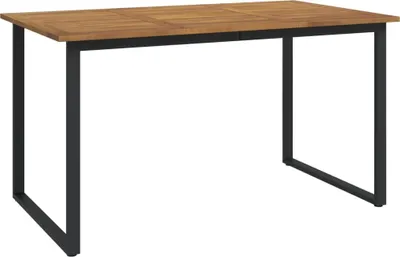 Image de vidaXL Table de jardin avec pieds en forme de U 140×80×75 cm bois massif acacia