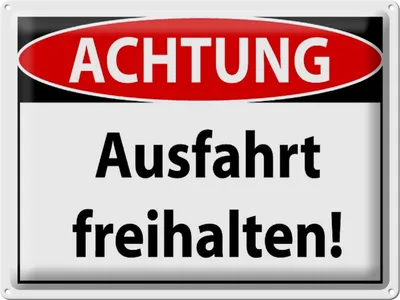 Produktbild von Blechschild Achtung Ausfahrt freihalten, 40x30 cm, Blechschilder Achtung  Widerrechtlich