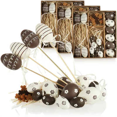 Produktbild von com-four® 54-teiliges Osterdeko-Set - Osterdeko für den Osterstrauß - Streudeko