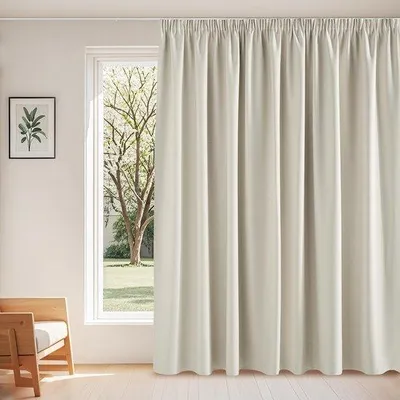 Image de Rideau thermo-obscurcissant Unyqoos® avec bande plissée, 245 x 300 cm (H x L), 1 pièce – extra large pour système de rails, 230 g/m², occultation de 85 à 95 %