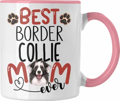 Produktbild von Trendation - Border Collies Mom Besitzerin Tasse Geschenk Lustiger Spruch Geschenkidee Besitzerin Border Collies Mama (Rosa)