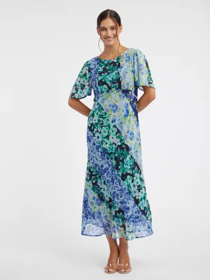 Produktbild von Orsay Blaues Damen-Midikleid mit Blumenmuster 471726575000__34
