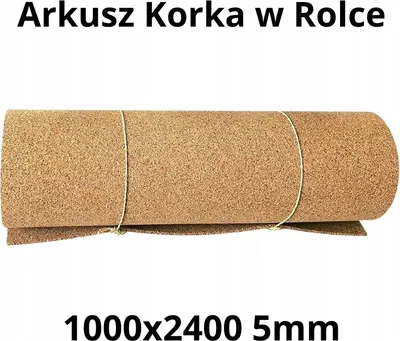 Zdjęcie produktu dla Wysokiej jakości naturalny arkusz korka w rolce 5 mm - 1000x2400mm (1 szt.)