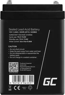 Productafbeelding van Green Cell AGM25: verzegelde loodzuuraccu, 75Ah, 12V