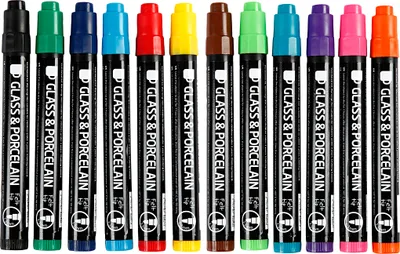 Produktbild von Creativ Company Glas- und Porzellanstift Set 12 Farben permanent