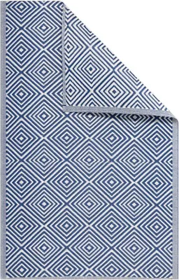 Obrázek produktu pro Modrý koberec na terasu 120 x 180 cm s kostkovaným vzorem