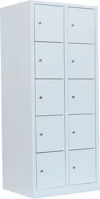 Produktbild von Schließfachschrank Schulspind Wertfachschrank Spind 10 Fächer Lichtgrau 523920
