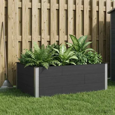Zdjęcie produktu dla Maison Exclusive - Podwyższona grządka, czarna, 150 x 100 x 54 cm, wykonana z kompozytu WPC i aluminium