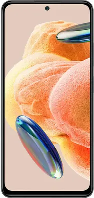 A smartphone with a colorful abstract wallpaper displayed on its screen.