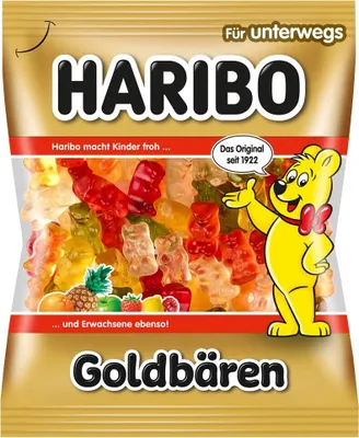 Produktbild von Haribo Goldbären in 6 fruchtig verschiedenen Geschmacksrichtungen 100g