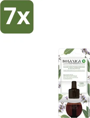 Zdjęcie produktu dla Air Wick – wkład uzupełniający – Botanica Śródziemnomorska szałwia i eukaliptus – 19 ml – opakowanie ekonomiczne – 7 sztuk
