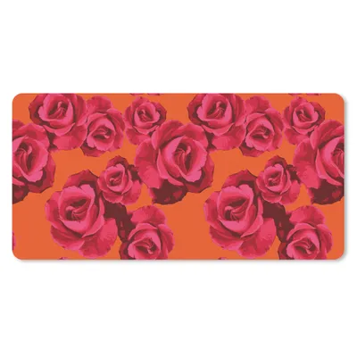 Produktbild von MuchoWow® Mauspad Mousepad Rosen - Orange - Muster 60x30 cm - Mousepads - Maus Mat - Pad - Mausunterlage - Nachhaltig