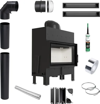 Produktbild von Kamineinsatz Kamin Kratki FLOKI M 10 kW Gitterrohr-Montageset