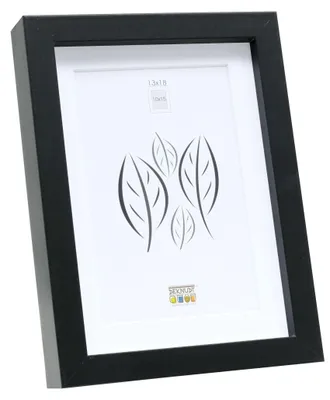 Fotolijst aus Holz, Blockleiste, 20 x 14,9 x 2,96 cm, Schwarz