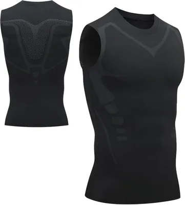 Productafbeelding van Compressie Shirt Heren - Slankmakend Shapewear Vest met Tummy Control voor Training