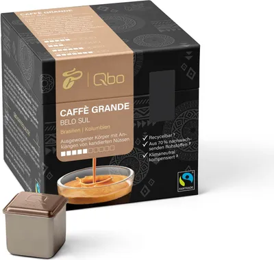 Produktbild von Tchibo Qbo Caffè Grande Belo Sul Premium Kaffeekapseln, 27 Stück (Caffè Grande, Intensität 5/10, ausgewogen und nussig), nachhaltig & aus 70% nachwachsenden Rohstoffen¹