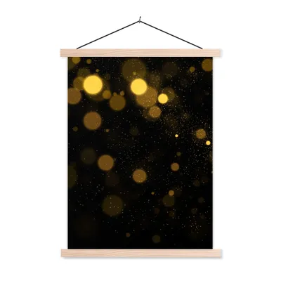 Produktbild von MuchoWow® Textilposter Gold - Abstrakt - Luxus - Schwarz 60x80 cm mit holzfarbenen Rahmen - Wandbild