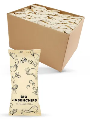 Produktbild von KoRo I  Linsenchips mit Meersalz 16 x 100 g