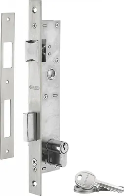 Image de Serrure encastr. à cylindre pour menuiserie métallique, axe 21mm, L 36, bouts carrés, cylindre 30x30mm, inox, 3 clés - THIRARD