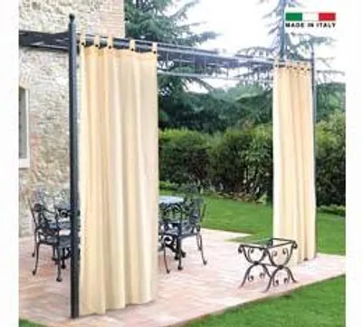 Productafbeelding van Tenda voor tuinhuis met openingen en knoopsgaten cm.160X270H. Kleur: crèmekleurig