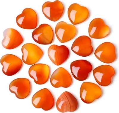 Obrázek produktu pro Sada drahých kamenů karneolu srdce 20 kusů Přírodní krystaly Reiki Meditace 0,6 palce