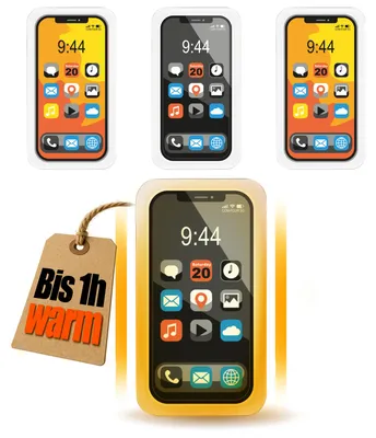 Produktbild von com-four® 4x Taschenwärmer wiederverwendbar - Handwärmer im Smartphone Design