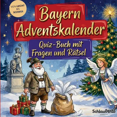 Produktbild von Bayern-Adventskalender: Quiz-Buch mit Fragen und Rätsel