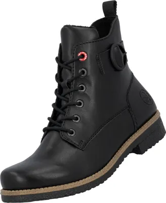 Auf dem Bild ist ein schwarzer Stiefel abgebildet der von der Seite betrachtet wird. Die hochwertige Verarbeitung und das schlichte Design sind gut erkennbar.