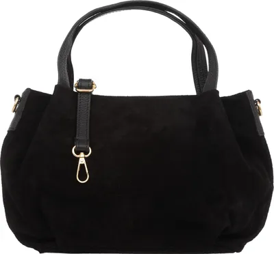 Produktbild von Damen-Umhängetasche aus Wildleder Vera Pelle Bolsa Schwarz