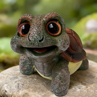 Schildkrötenfigur aus Harz, 15x10x1 cm, für Teich & Garten