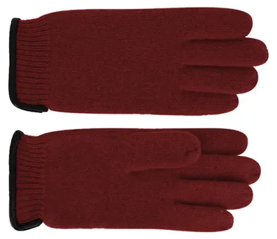Fiebig Handschuhe aus gewalkter Wolle in rot
