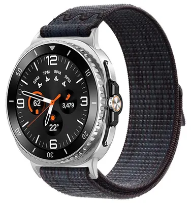 Obrázek produktu pro Pro Samsung Galaxy Watch 8 / 8 Classic Nylonový řemínek se suchým zipem Modrý / Černý