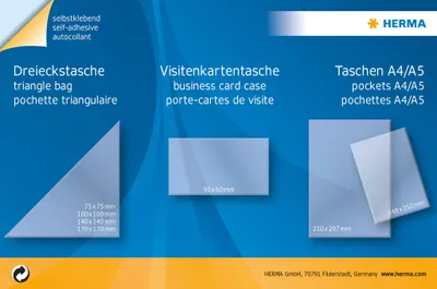 Produktbild von HERMA Dreiecktaschen 75 x 75 100St.