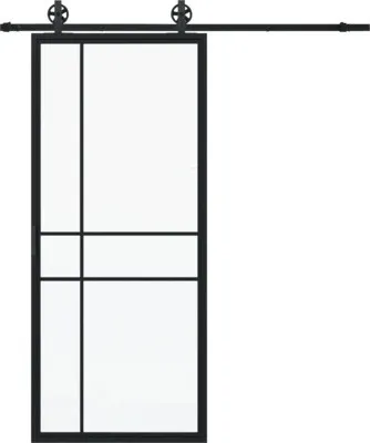 Produktbild von Pertura Schiebetür Komplett-Set Jarn 06 Satin 1000x2150 mm inkl. Laufschiene mit Speichenrad,Griff-Set
