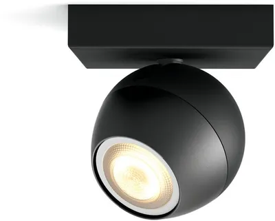 Produktbild von Philips Hue White Amb. Buckram Spot 1 flg. schwarz 350lm DS