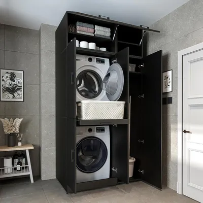 Immagine prodotto di Roomart DORA-I Mobile da appoggio per lavatrice, larghezza 115 cm, nero-rovere
