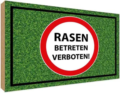Produktbild von vianmo Holzschild 30x40 cm Rasen Betreten verboten Warnschild Hinweisschild