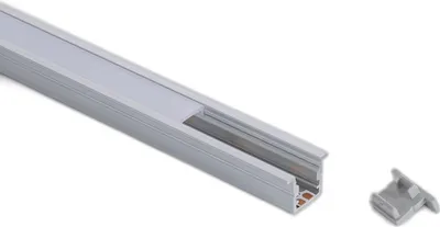 Produktbild von Aluminiumprofil Einbau Schmal für LED Streifen bis 6 mm Aluminium 2 m Weiß transluzent