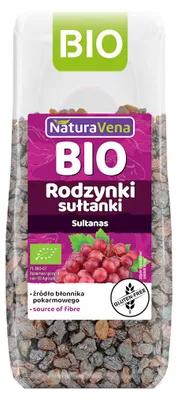 RODZYNKI SUŁTANKI BEZGLUTENOWE BIO 200 g - NATURAVENA