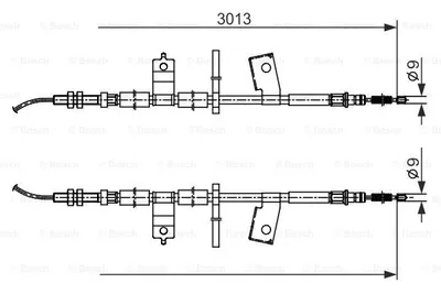 Produktbild von BOSCH Handbremsseil Seilzug Feststellbremse für CHEVROLET MATIZ (M200, M250) 1 987 482 585